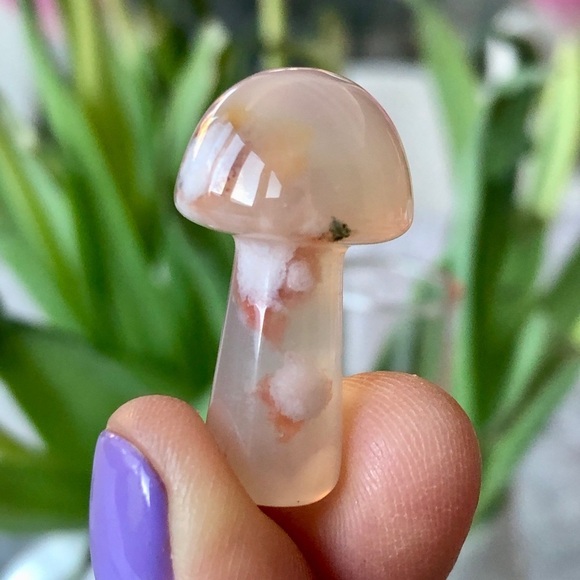 Flower Agate Mini Mushroom - Picture 3 of 6